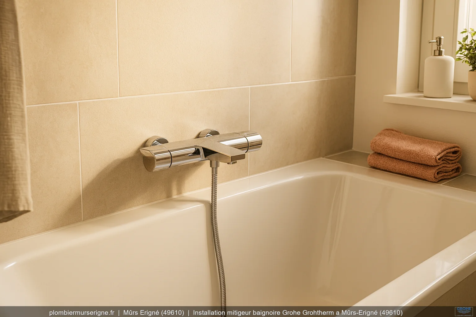 Installation mitigeur baignoire Grohe Grohtherm a Mûrs-Erigné (49610)